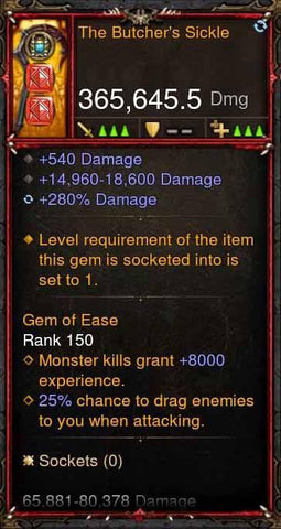[Primal Ancient] 365k Actual DPS The Butchers Sickle-Diablo 3 Mods - Playstation 4, Xbox One, Nintendo Switch