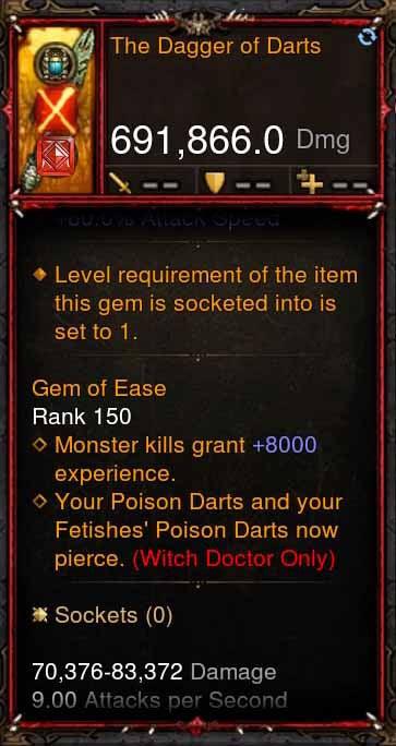 [Primal Ancient] 691k DPS The Dagger of Darts - Diablo 3 Mods Store - Seasonal and non-seasonal - Modded Items and Gear for PlayStation 4, PlayStation 5, Nintendo Switch, and Xbox One