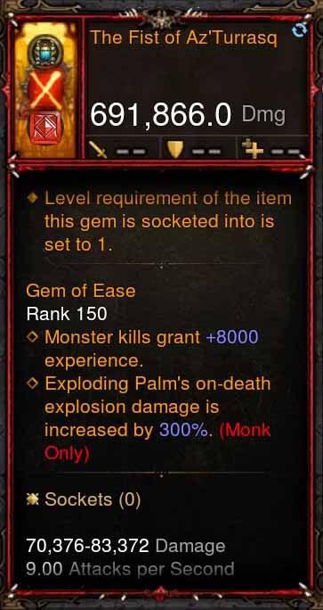 [Primal Ancient] 691k DPS The Fist of AzTurrasq - Diablo 3 Mods Store - Seasonal and non-seasonal - Modded Items and Gear for PlayStation 4, PlayStation 5, Nintendo Switch, and Xbox One
