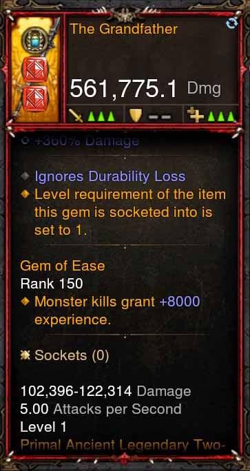 [Primal Ancient] 561k Actual DPS The Grandfather - Diablo 3 Mods Store - Seasonal and non-seasonal - Modded Items and Gear for PlayStation 4, PlayStation 5, Nintendo Switch, and Xbox One