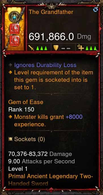 [Primal Ancient] 691k DPS The Grandfather Diablo 3 Mods ROS Seasonal and Non Seasonal Save Mod - Modded Items and Gear - Hacks - Cheats - Trainers for Playstation 4 - Playstation 5 - Nintendo Switch - Xbox One