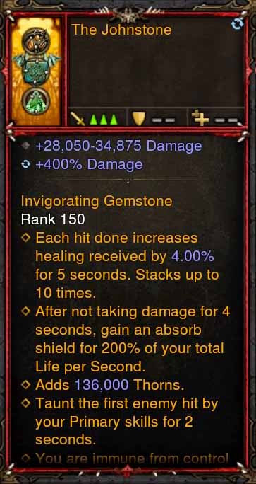 [Primal Ancient] The Johnstone Amulet Diablo 3 Mods ROS Seasonal and Non Seasonal Save Mod - Modded Items and Gear - Hacks - Cheats - Trainers for Playstation 4 - Playstation 5 - Nintendo Switch - Xbox One