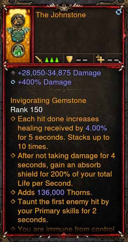 [Primal Ancient] The Johnstone Amulet-Diablo 3 Mods - Playstation 4, Xbox One, Nintendo Switch
