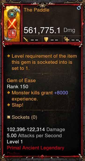 [Primal Ancient] 561k Actual DPS The Paddle - Diablo 3 Mods Store - Seasonal and non-seasonal - Modded Items and Gear for PlayStation 4, PlayStation 5, Nintendo Switch, and Xbox One