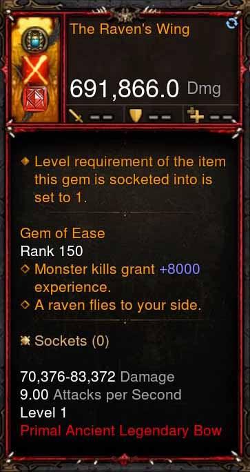 [Primal Ancient] 691k DPS The Ravens Wing Diablo 3 Mods ROS Seasonal and Non Seasonal Save Mod - Modded Items and Gear - Hacks - Cheats - Trainers for Playstation 4 - Playstation 5 - Nintendo Switch - Xbox One