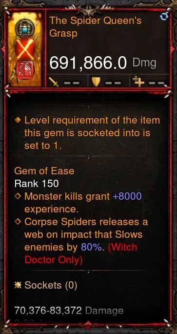 [Primal Ancient] 691k DPS The Spider Queens Grasp Diablo 3 Mods ROS Seasonal and Non Seasonal Save Mod - Modded Items and Gear - Hacks - Cheats - Trainers for Playstation 4 - Playstation 5 - Nintendo Switch - Xbox One