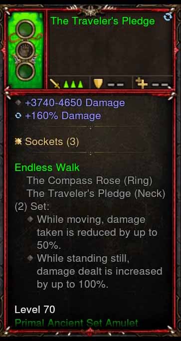 [Primal Ancient] [QUAD DPS] The Travelers Pledge Amulet, 160% Damage, 3.7k-4.6k Damage Diablo 3 Mods ROS Seasonal and Non Seasonal Save Mod - Modded Items and Gear - Hacks - Cheats - Trainers for Playstation 4 - Playstation 5 - Nintendo Switch - Xbox One