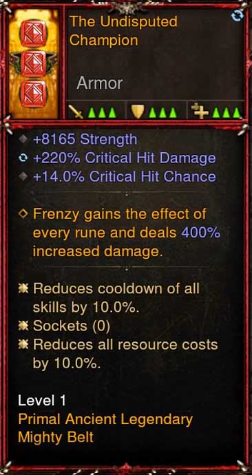 [Primal Ancient] 2.6.8 The Undisputed Champion Mighty Belt Diablo 3 Mods ROS Seasonal and Non Seasonal Save Mod - Modded Items and Gear - Hacks - Cheats - Trainers for Playstation 4 - Playstation 5 - Nintendo Switch - Xbox One