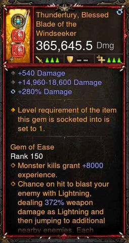 [Primal Ancient] 365k Actual DPS Thunderfury, Blessed Blade of the Windseeker-Diablo 3 Mods - Playstation 4, Xbox One, Nintendo Switch