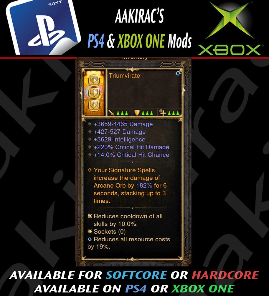 Triumvirate Modded Wizard Offhand-Diablo 3 Mods - Playstation 4, Xbox One, Nintendo Switch