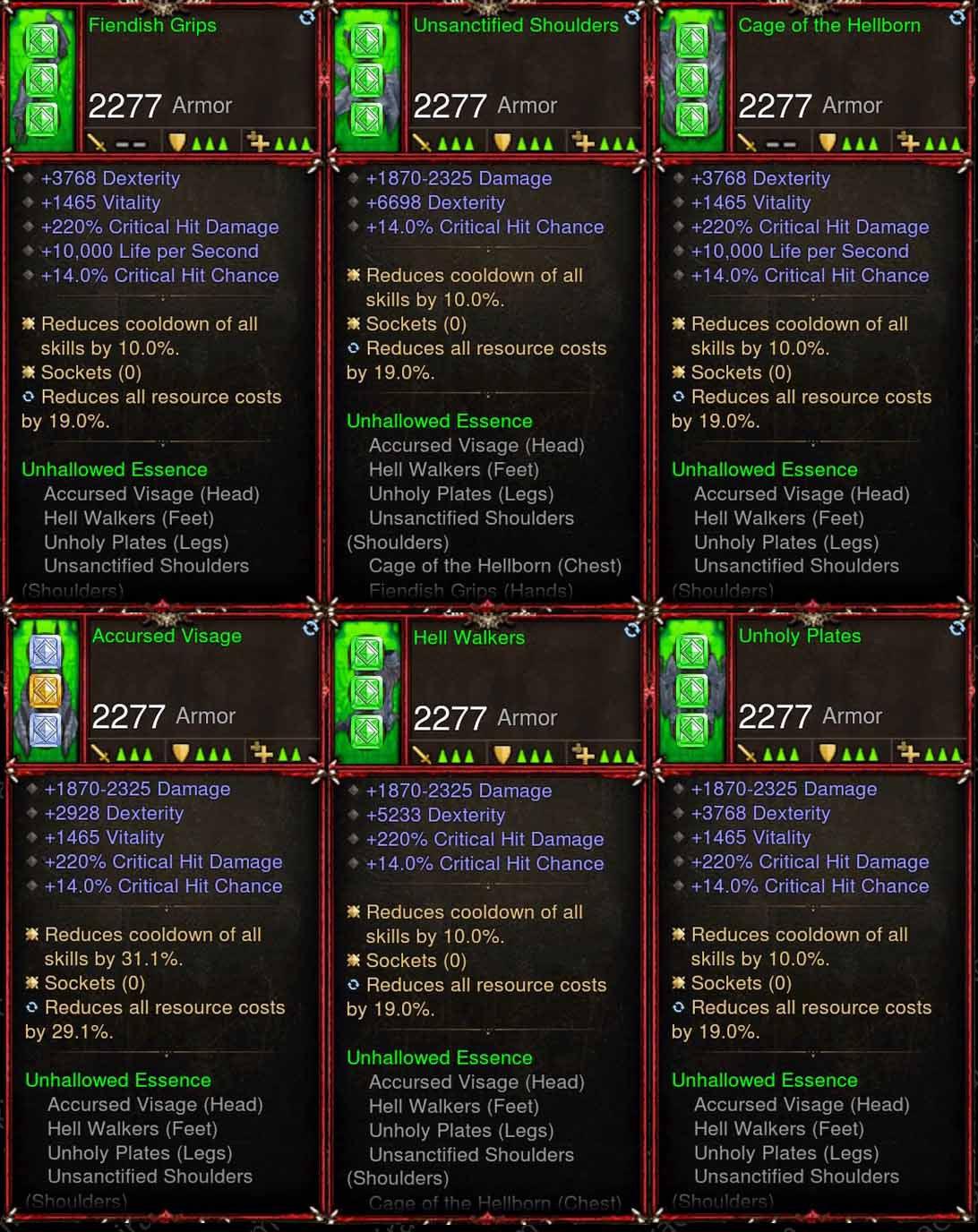 [Primal Ancient] 6x Unhallow Demon Hunter Set - Diablo 3 Mods Store - Seasonal and non-seasonal - Modded Items and Gear for PlayStation 4, PlayStation 5, Nintendo Switch, and Xbox One