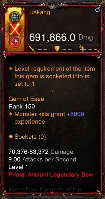 [Primal Ancient] 691k DPS Uskang - Diablo 3 Mods Store - Seasonal and non-seasonal - Modded Items and Gear for PlayStation 4, PlayStation 5, Nintendo Switch, and Xbox One