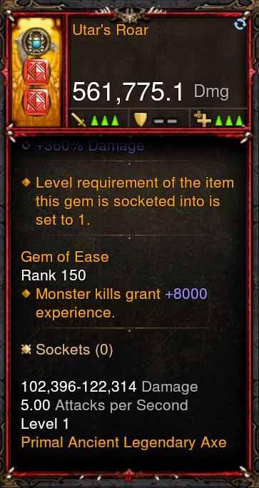 [Primal Ancient] 561k Actual DPS Utar's Roar - Diablo 3 Mods Store - Seasonal and non-seasonal - Modded Items and Gear for PlayStation 4, PlayStation 5, Nintendo Switch, and Xbox One