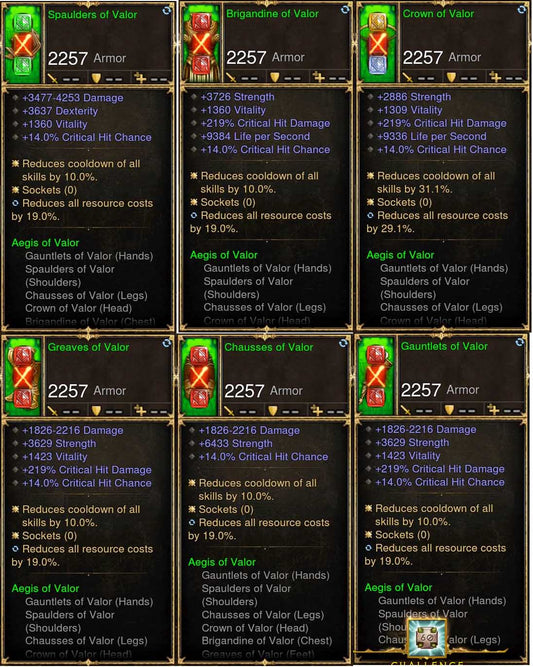 6x Piece Patch 2.6.7 Valor Crusader Set Diablo 3 Mods ROS Seasonal and Non Seasonal Save Mod - Modded Items and Gear - Hacks - Cheats - Trainers for Playstation 4 - Playstation 5 - Nintendo Switch - Xbox One