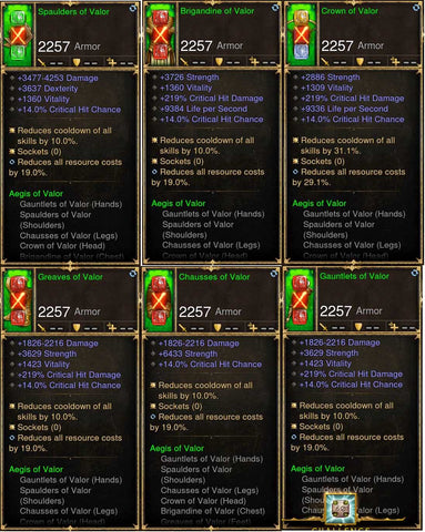 6x Piece Patch 2.6.7 Valor Crusader Set-Modded Sets-Diablo 3 Mods ROS-Akirac Diablo 3 Mods Seasonal and Non Seasonal Save Mod - Modded Items and Sets Hacks - Cheats - Trainer - Editor for Playstation 4-Playstation 5-Nintendo Switch-Xbox One