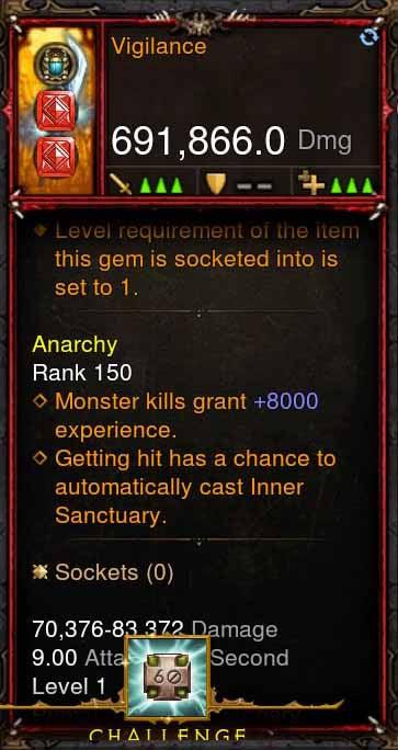 [Primal Ancient] 691k DPS Vigilance - Diablo 3 Mods Store - Seasonal and non-seasonal - Modded Items and Gear for PlayStation 4, PlayStation 5, Nintendo Switch, and Xbox One