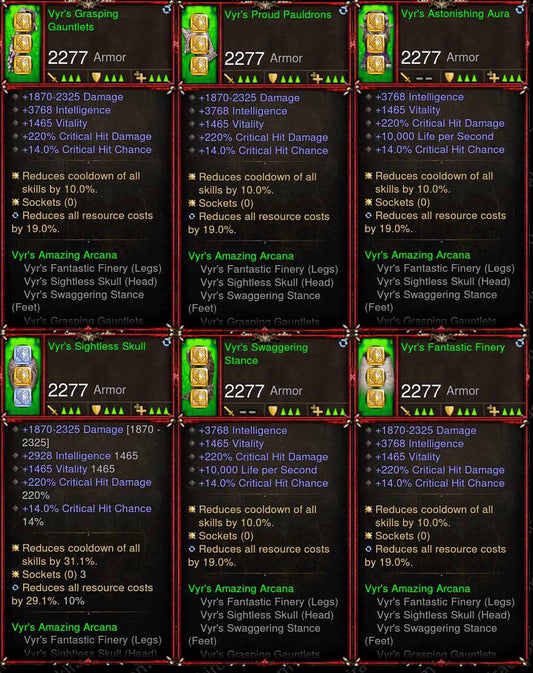 [Primal Ancient] 6x Vyrs Wizard Set Diablo 3 Mods ROS Seasonal and Non Seasonal Save Mod - Modded Items and Gear - Hacks - Cheats - Trainers for Playstation 4 - Playstation 5 - Nintendo Switch - Xbox One