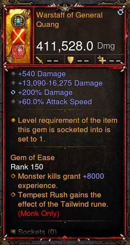 [Primal Ancient] 411k DPS Warstaff of General Quang-Diablo 3 Mods - Playstation 4, Xbox One, Nintendo Switch
