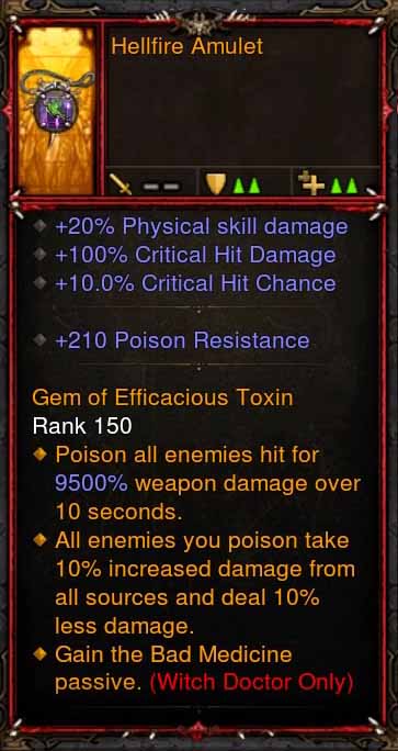 [Primal Ancient] Fake Legit Hellfire Amulet Witch Doctor Bad Medicine Passive Diablo 3 Mods ROS Seasonal and Non Seasonal Save Mod - Modded Items and Gear - Hacks - Cheats - Trainers for Playstation 4 - Playstation 5 - Nintendo Switch - Xbox One