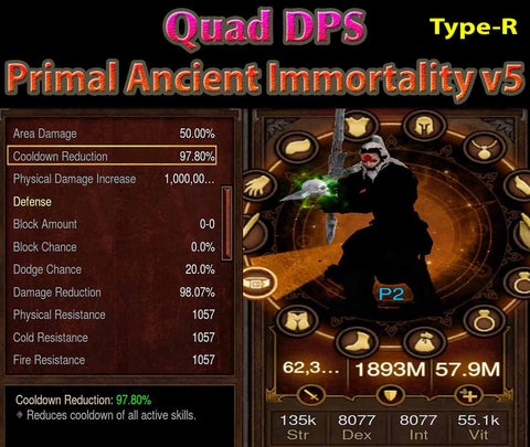 [Primal Ancient] [Quad DPS] Immortality v5 Speed FOH TYPE-R Waste Barb Windfall-Diablo 3 Mods - Playstation 4, Xbox One, Nintendo Switch