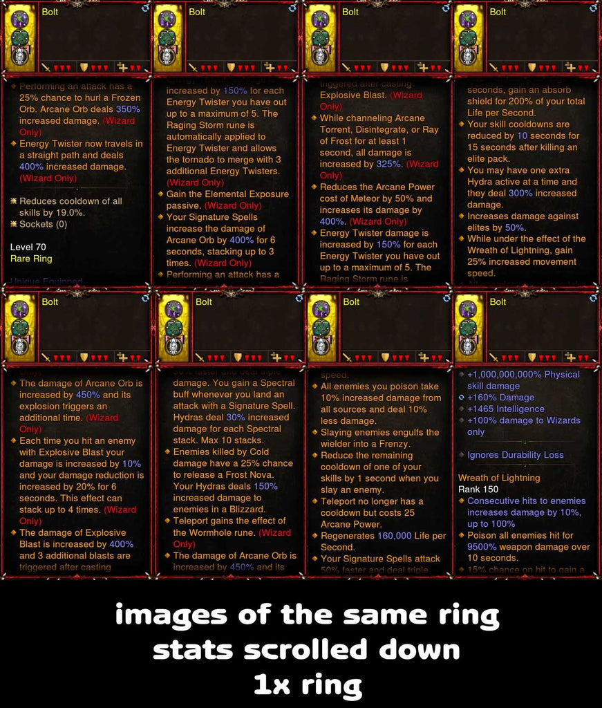 [Primal-Ethereal Infused] Legendary Affixes 100000000% Ring for Wizard Bolt-Modded Sets-Diablo 3 Mods ROS-Akirac Diablo 3 Mods Seasonal and Non Seasonal Save Mod - Modded Items and Sets Hacks - Cheats - Trainer - Editor for Playstation 4-Playstation 5-Nintendo Switch-Xbox One
