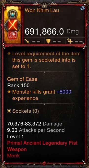 [Primal Ancient] 691k DPS WKL WONKHIM LAU Diablo 3 Mods ROS Seasonal and Non Seasonal Save Mod - Modded Items and Gear - Hacks - Cheats - Trainers for Playstation 4 - Playstation 5 - Nintendo Switch - Xbox One