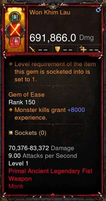 [Primal Ancient] 691k DPS WKL WONKHIM LAU - Diablo 3 Mods Store - Seasonal and non-seasonal - Modded Items and Gear for PlayStation 4, PlayStation 5, Nintendo Switch, and Xbox One
