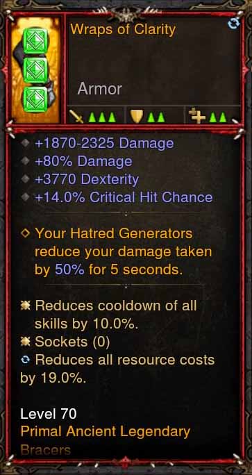[Primal Ancient] [QUAD DPS] 2.6.1 Wraps of Clarity Bracers Diablo 3 Mods ROS Seasonal and Non Seasonal Save Mod - Modded Items and Gear - Hacks - Cheats - Trainers for Playstation 4 - Playstation 5 - Nintendo Switch - Xbox One