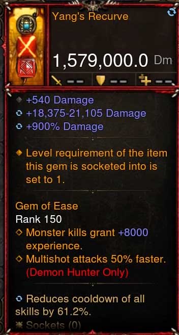 [Primal-Ethereal Infused] 1,579,000 DPS Acutal DPS YANGS RECURVE Diablo 3 Mods ROS Seasonal and Non Seasonal Save Mod - Modded Items and Gear - Hacks - Cheats - Trainers for Playstation 4 - Playstation 5 - Nintendo Switch - Xbox One