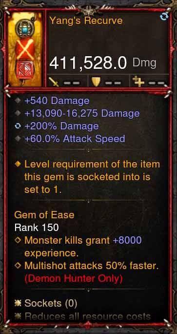 [Primal Ancient] 411k DPS Yangs Recurve Diablo 3 Mods ROS Seasonal and Non Seasonal Save Mod - Modded Items and Gear - Hacks - Cheats - Trainers for Playstation 4 - Playstation 5 - Nintendo Switch - Xbox One